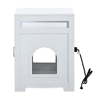 Streamdale Furniture White Wooden Cat Litter Box Enclosure