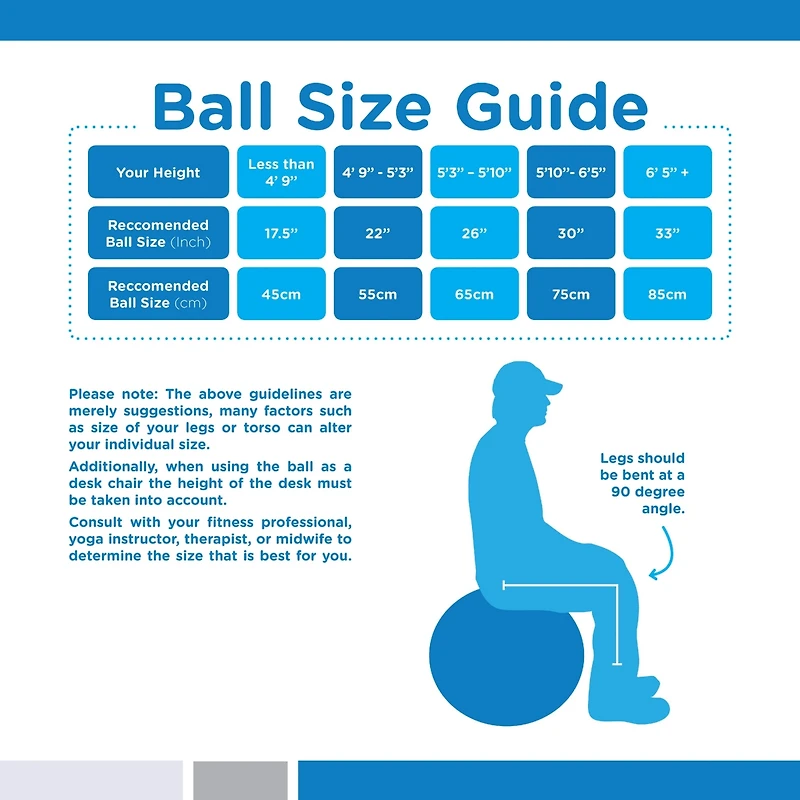 Bintiva Anti-Burst Exercise Stability Yoga Ball for Fitness 65cm