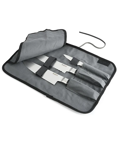 Babish German High-Carbon 1.4116 Steel Cutlery, 3-Piece (Chef Knife, Bread Knife, & Pairing Knife) w/Knife Roll