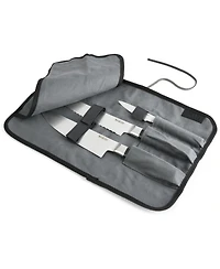 Babish German High-Carbon 1.4116 Steel Cutlery, 3-Piece (Chef Knife, Bread Knife, & Pairing Knife) w/Knife Roll