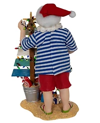 Kurt Adler 10.5-Inch Fabriche Beach Santa with Lighted Sign