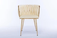 Streamdale Velvet Dining Chair (Set of 2), Modern Ivory