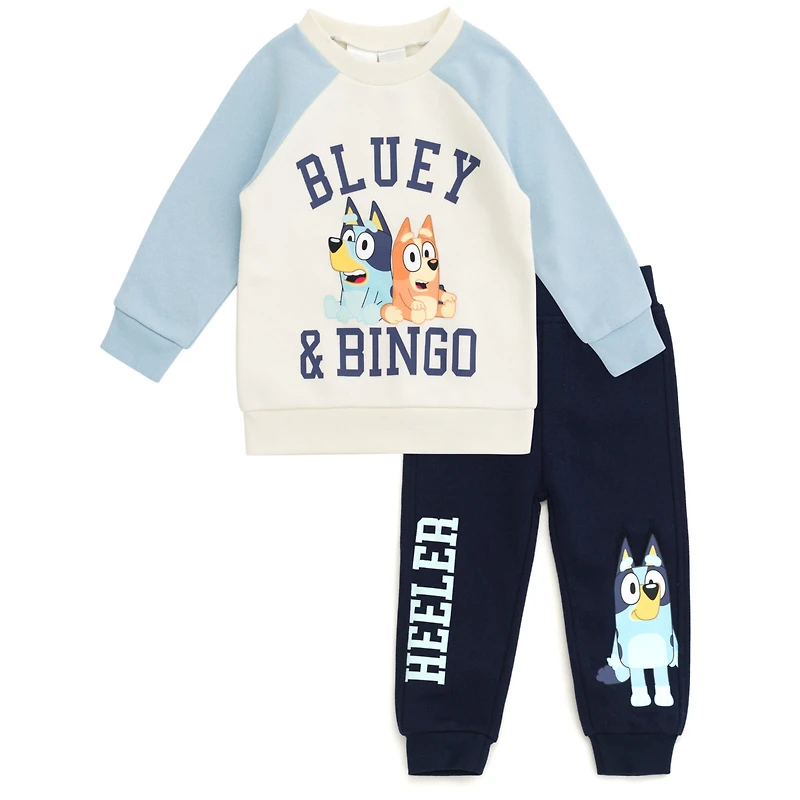 Bluey Boys Fleece Sweatshirt and Jogger Pants Outfit Set to