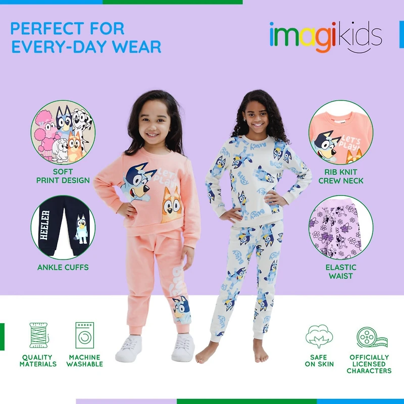 Bluey Boys Fleece Sweatshirt and Jogger Pants Outfit Set to