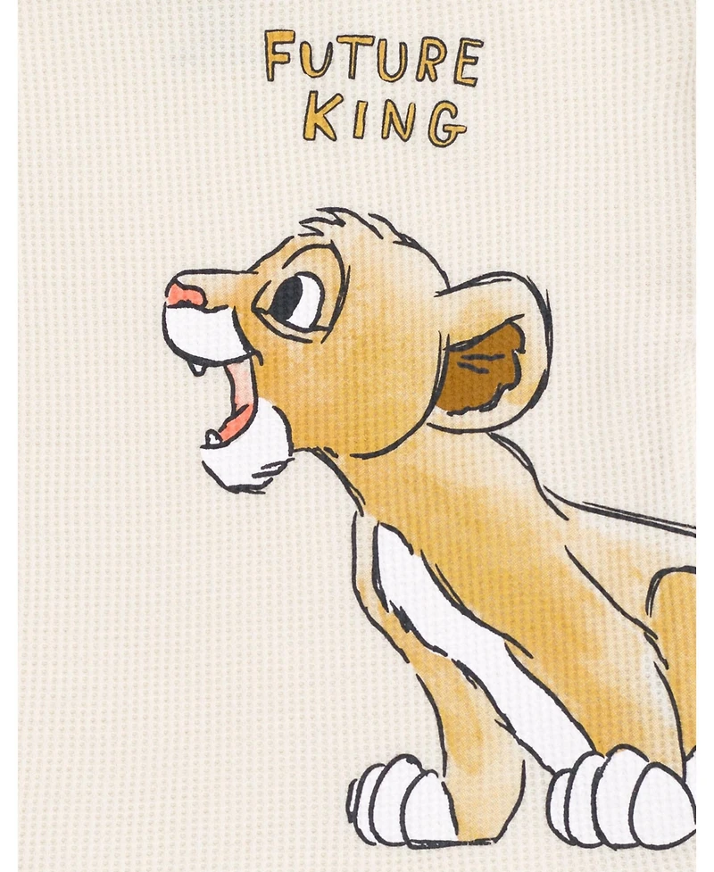 Disney Toddler Boys Mickey Mouse Lion King Donald Duck Simba Pluto Waffle Knit T-Shirt Shorts Outfit Set Newborn to