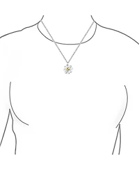 Bling Jewelry Daisy Pendant Necklace and Stud Earrings Jewelry Set Gold Plated Sterling Silver