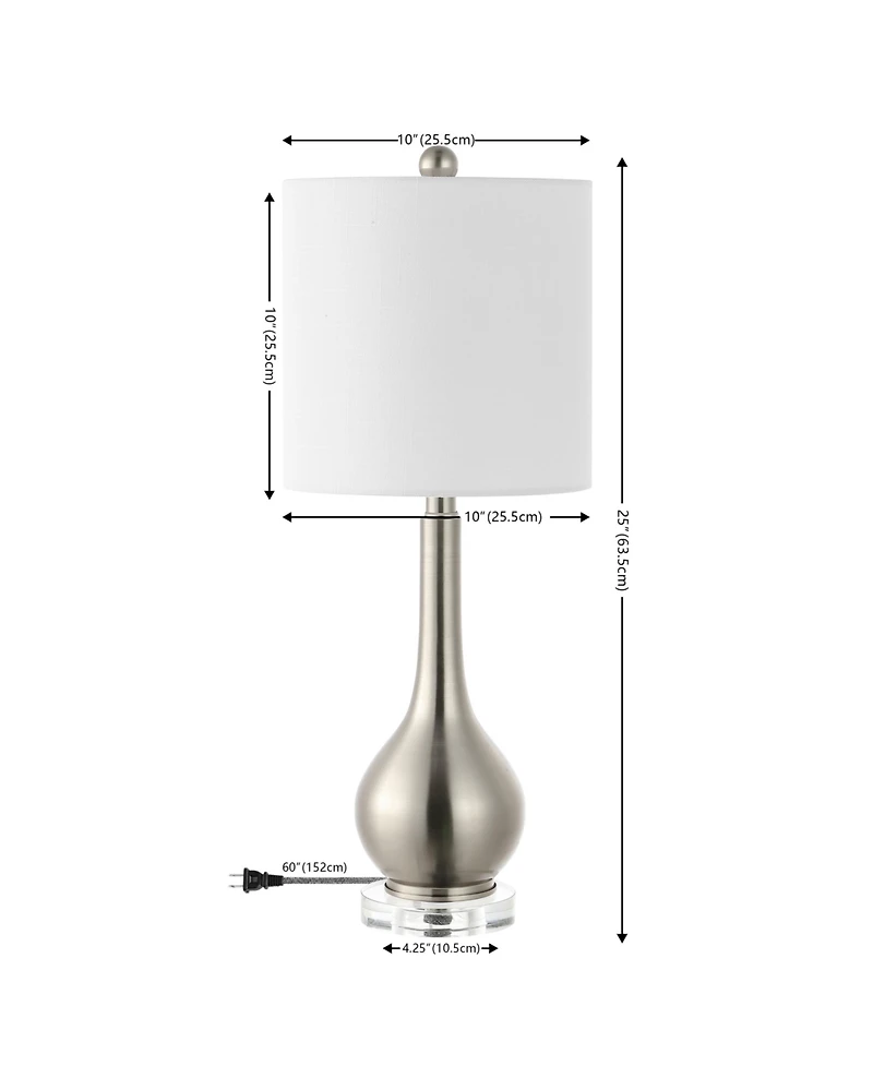 Jonathan Y Dylan 25" Metal/Crystal Teardrop Led Table Lamp, Oil Rubbed Bronze (Set of 2)