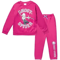 Marvel Little Girls Spider-Gwen Fleece Sweatshirt and Pants Set to