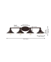 Jonathan Y July 36.25" 4-Light Metal Vanity Light, Oil Rubbed Bronze
