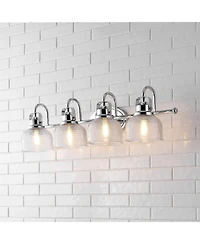 Jonathan Y Virginia 30" 4-Light Metal/Glass Led Vanity Light, Chrome