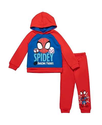 Spidey and His Amazing Friends Toddler Boys Marvel Fleece Pullover Hoodie Pants Outfit Set
