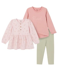 Gerber Toddler Girls Tunics and Leggings Set, 3-Piece