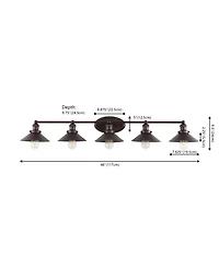 Jonathan Y July 46" 5-Light Metal Vanity Light, Oil Rubbed Bronze