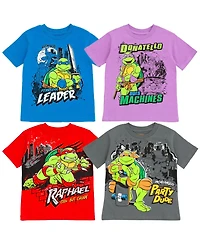 Teenage Mutant Ninja Turtles Leonardo Michelangelo Raphael Donatello 4 Pack T-Shirts Toddler to Big Kid