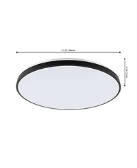 Jonathan Y Astrid 21.25" 1-Light Modern Minimalist Iron Circle Integrated Led Flush Mount, Brushed Nickel