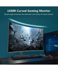 32 inch 2K 2560 x 1440 Qhd 165Hz 1ms Curved Gaming Monitor, Hdmi x 2, Dp x 2, FreeSync