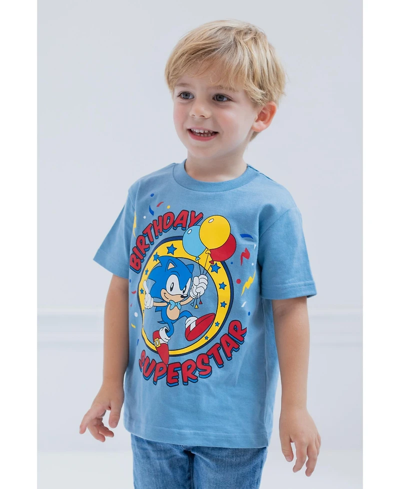Sega Boys Sonic the Hedgehog Birthday T-Shirt to
