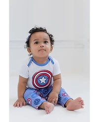 Avengers Baby Boys Bodysuit Pants and Hat 3 Piece Outfit Set