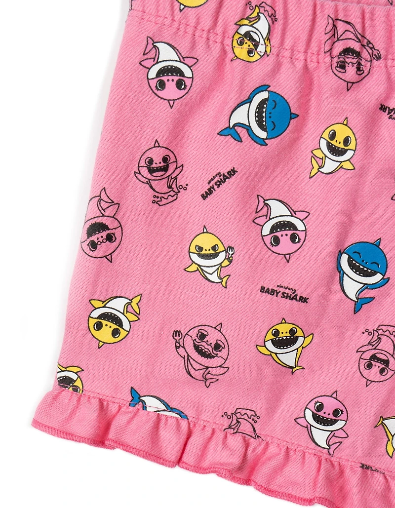 Baby Shark Girls Pinkfong T-Shirt and Shorts Outfit Set