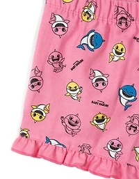 Baby Shark Girls Pinkfong T-Shirt and Shorts Outfit Set