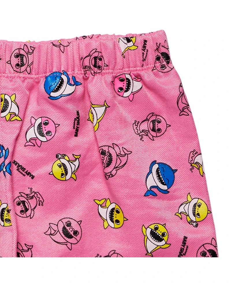 Baby Shark Girls Pinkfong T-Shirt and Shorts Outfit Set