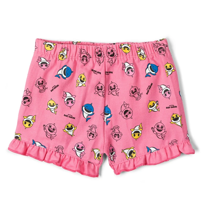 Baby Shark Girls Pinkfong T-Shirt and Shorts Outfit Set