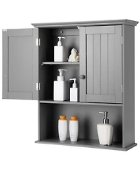 Skonyon 2-Door Wall Mount Bathroom Storage Cabinet with Open Shelf