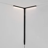 Jonathan Y Madsen 18.25" 2-Light Modern Minimalist Iron Integrated Plug-In Led Sconce for Ceiling Corner with App/Remote Controllers, Black