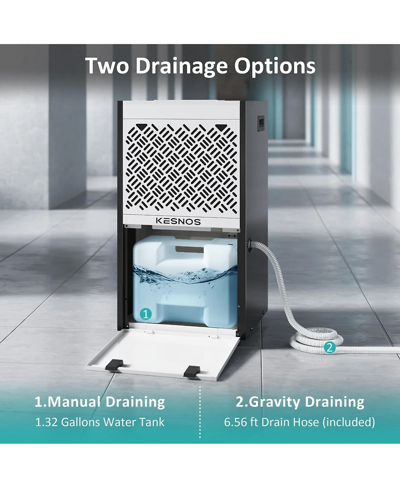 Kesnos 155 Pint Commercial Dehumidifier for Space up to 8000 Sq. Ft