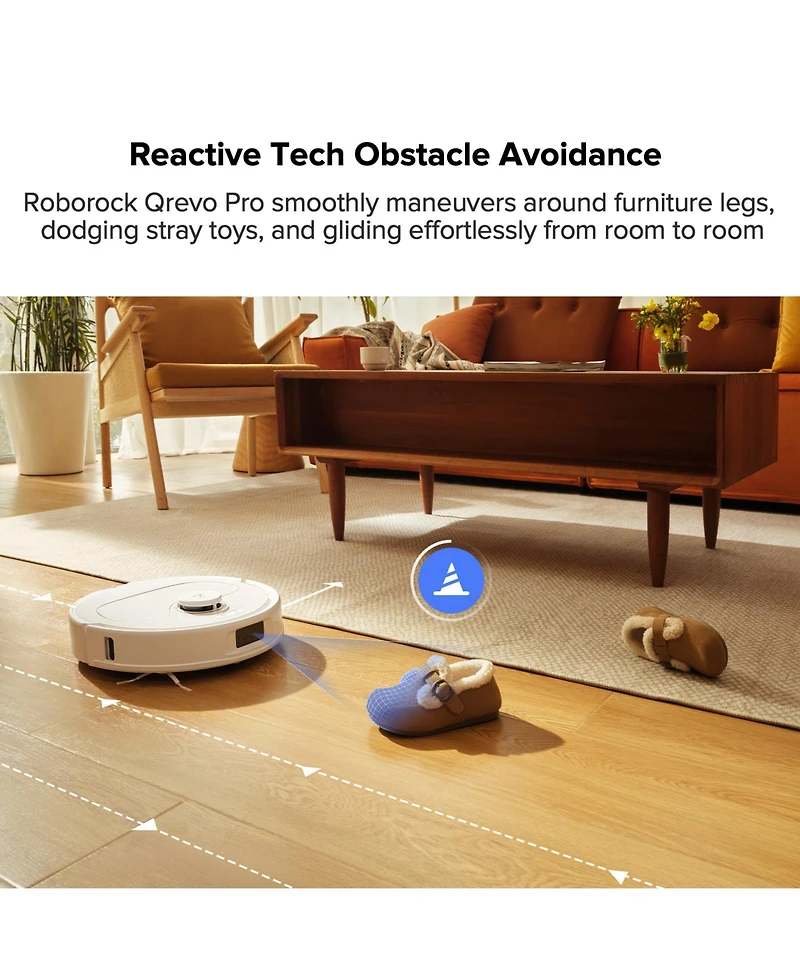 Roborock Qrevo Pro Robot Vacuum and Mop with FlexiArm Design Edge Mopping, Dynamic Hot Water Mop Washing and Auto Mop Drying, Intelligent Dirt Detecti