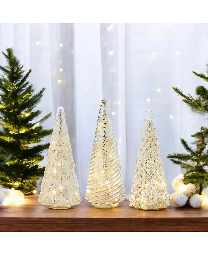 Slickblue Bright Led Trees for Festive Holiday Lighting (Set of 3)