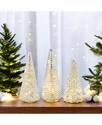 Slickblue Bright Led Trees for Festive Holiday Lighting (Set of 3)