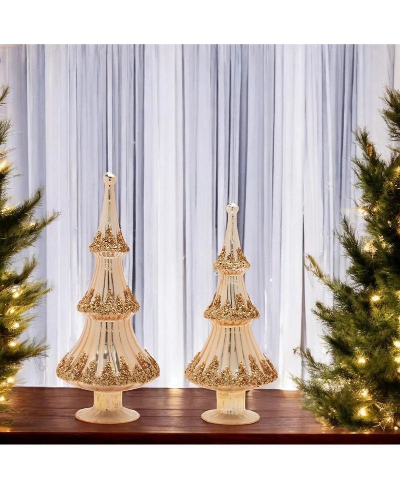 Slickblue Set of 2 Decorative Tree Sculptures for Rustic Home Decor