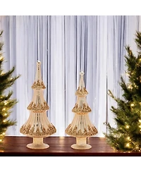 Slickblue Set of 2 Decorative Tree Sculptures for Rustic Home Decor