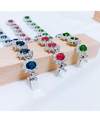 Bling Jewelry Crown Halo Large Oval Cz Fashion Tennis Statement Bracelet Cubic Zirconia Silver Plated Brass