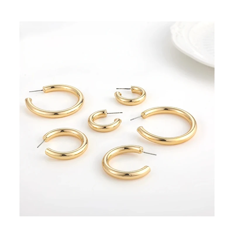 Hollywood Sensation Bold and Beautiful Gold-Plated Hoops