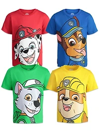 Paw Patrol Toddler Boys Chase Marshall Rubble Rocky 4 Pack Graphic T-Shirts