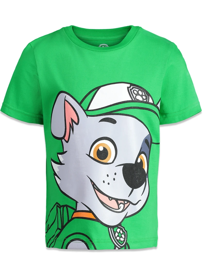 Paw Patrol Big Boys Chase Marshall Rubble Rocky 4 Pack Graphic T-Shirts