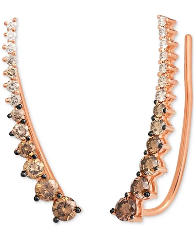 Le Vian Chocolate Ombre Diamond Ear Climbers (7/8 ct. t.w.) 14k Rose Gold
