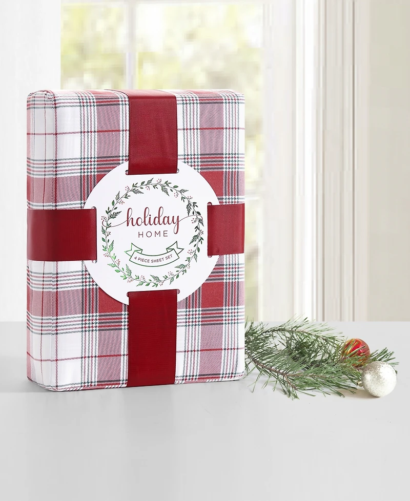 Sanders Holiday Printed Microfiber 3-Pc. Sheet Set, Twin