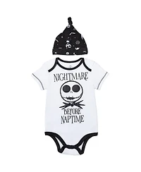 Nightmare Before Christmas Baby Boys Bodysuit Pants and Hat 3 Piece Outfit Set