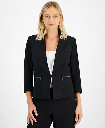 Kasper Women's Blazer with Zipper Pocket Detail