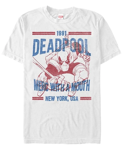 Fifth Sun Men's Deadpool Text Overlay Short Sleeve T-Shirt