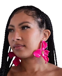 Swanky Designs Large Floral Statement Earrings