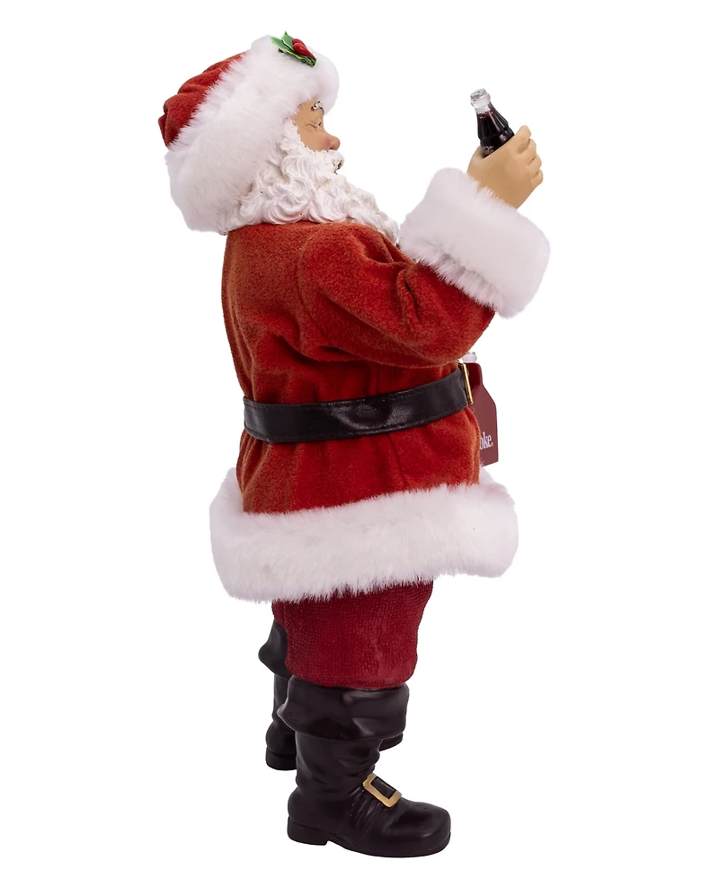 Kurt Adler 10.5-Inch Coca-Cola Santa Holding Two Six Packs Table Piece