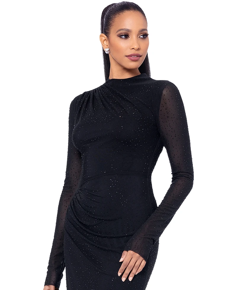 Betsy & Adam Women's Embellished Ruched Gown