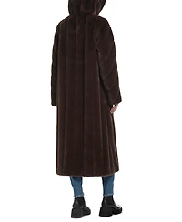 Jones New York Women's Hooded Faux-Fur Maxi Coat