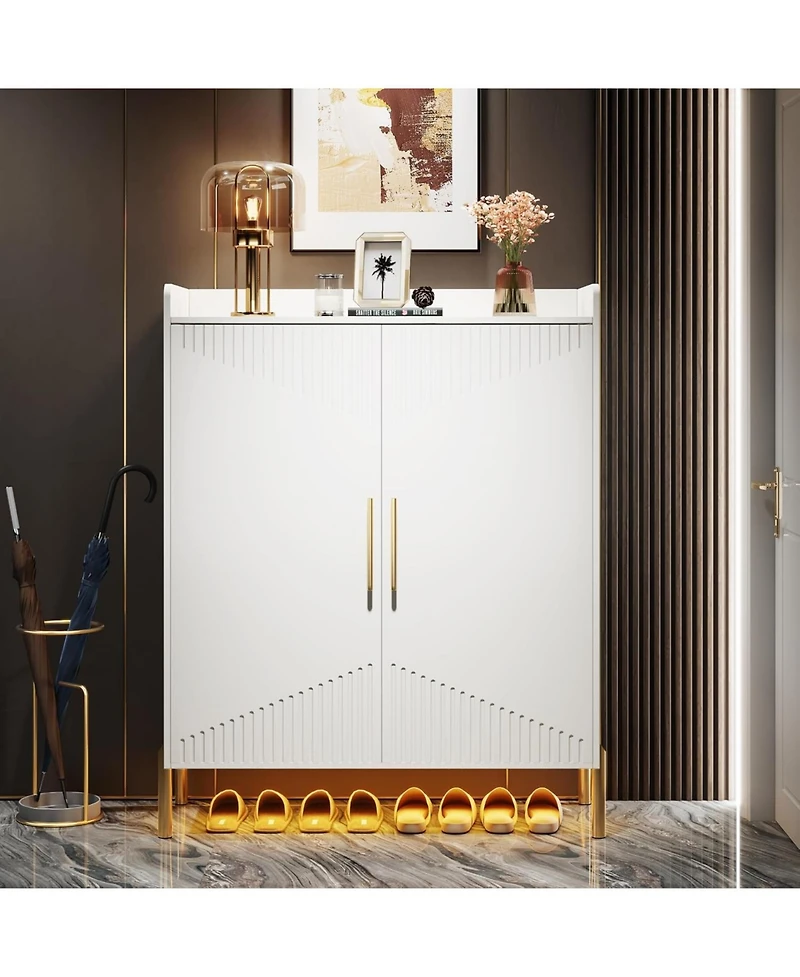 Tribesigns Large Shoe Cabinet with Doors, 6-Tier Entryway Shoe Storage Cabinet with Shelves, 30 Pairs Modern Shoes Rack Organizer for Hallway, Closet,