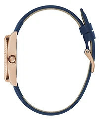 Guess Women's Analog Blue Genuine Leather Watch 30mm