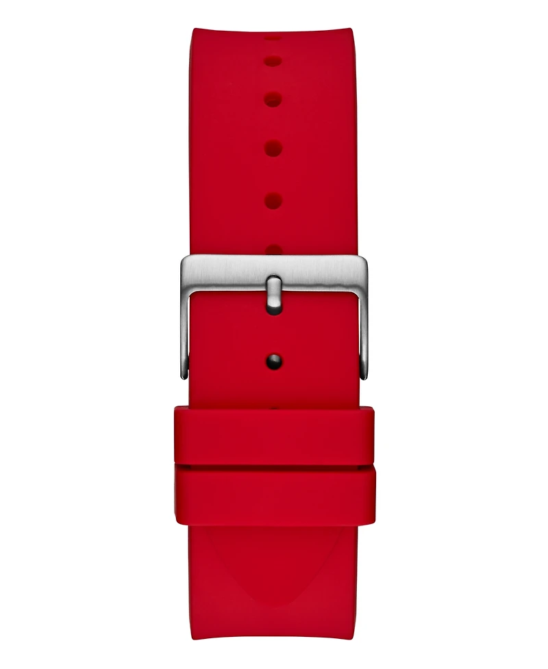 Guess Men's Analog Red Silicone Watch 45mm